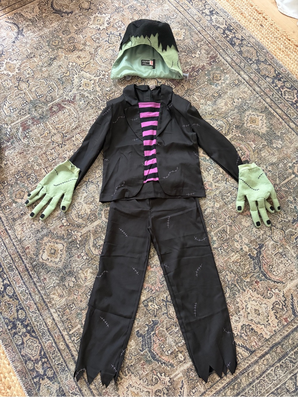 Zara Black & Green Monster Costume with Purple Stripes
